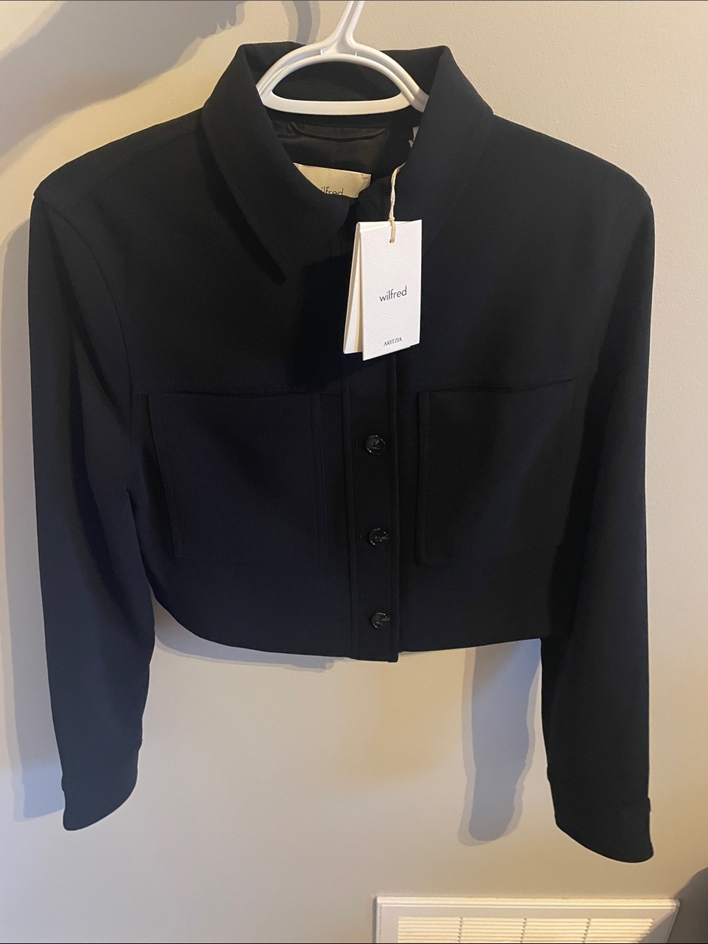 Wilfred Black Little Cropped Button-Front Blazer